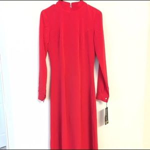 Red evening maxi dress